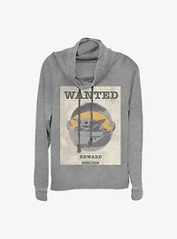 Star Wars The Mandalorian Wanted Child Cowl Neck Long-Sleeve Womens Top