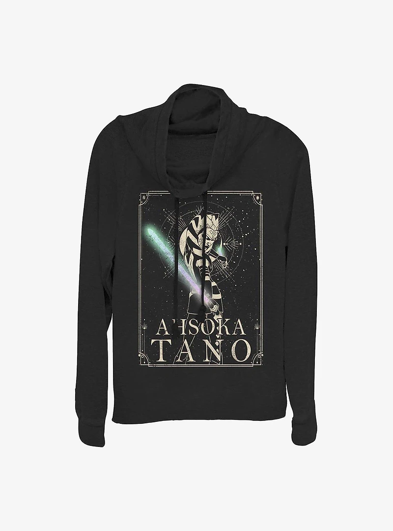 Star Wars: Clone Wars Ahsoka Celestial Cowl Neck Long-Sleeve Womens Top