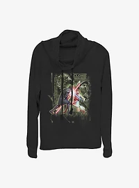 Star Wars: Clone Wars Saber Duel Cowl Neck Long-Sleeve Womens Top
