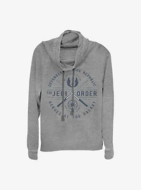 Star Wars: Clone Wars Sabers Emblem Cowl Neck Long-Sleeve Womens Top