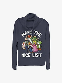 Nintendo Mario Nice List Cowlneck Long-Sleeve Girls Top