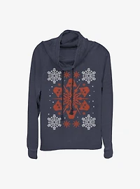 Star Wars Vader Holiday Snow-Flake Cowlneck Long-Sleeve Girls Top