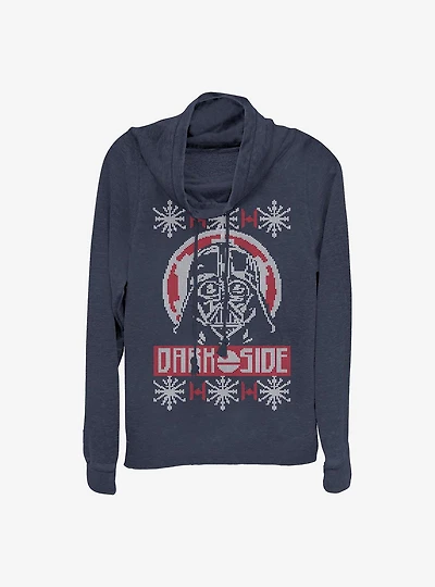 Star Wars Vader Ugly Holiday Cowlneck Long-Sleeve Girls Top
