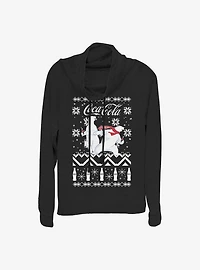Coke Holiday Bears Cowlneck Long-Sleeve Girls Top