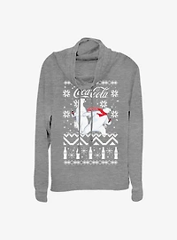 Coke Holiday Bears Cowlneck Long-Sleeve Girls Top
