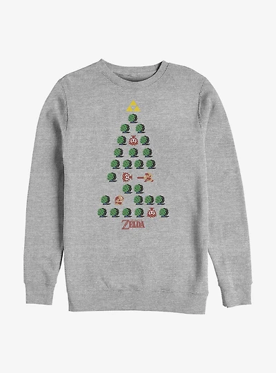 Nintendo The Legend Of Zelda Christmas Tree Crew Sweatshirt
