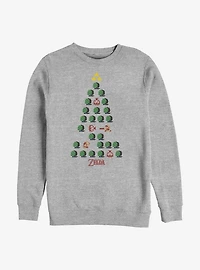Nintendo The Legend Of Zelda Christmas Tree Crew Sweatshirt