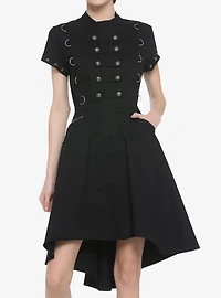 Black Hardware Hi-Low Dress