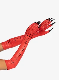 Devil Long Nails Red Gloves