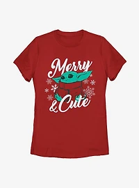Star Wars The Mandalorian Child Merry And Cute Womens T-Shirt