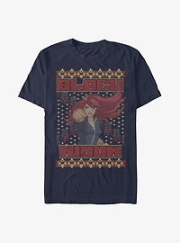 Marvel Black Widow Christmas Holiday Pattern T-Shirt
