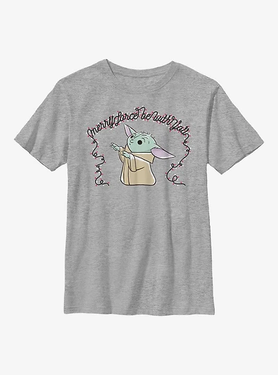 Star Wars The Mandalorian Child Force Be With You Lights Youth T-Shirt