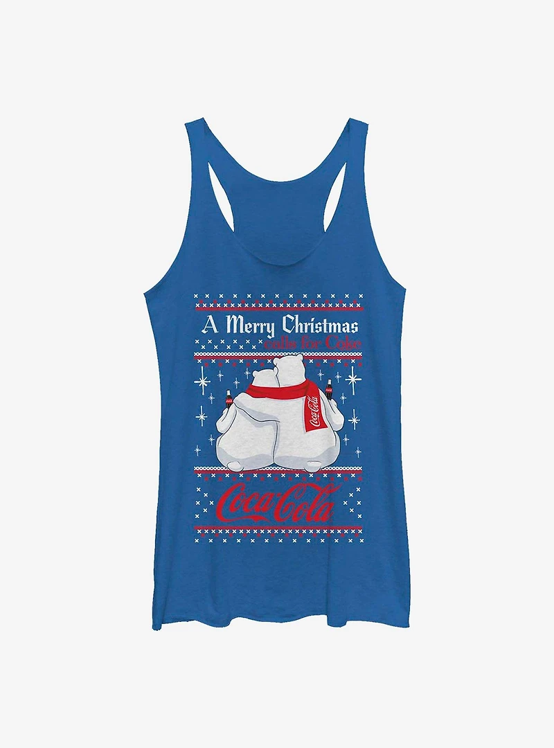 Coca-Cola Christmas Calls For Coke Pattern Womens Tank Top