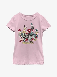 Disney Mickey Mouse Holiday Group Youth Girls T-Shirt