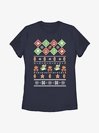Nintendo The Legend Of Zelda Pixel Christmas Pattern Womens T-Shirt