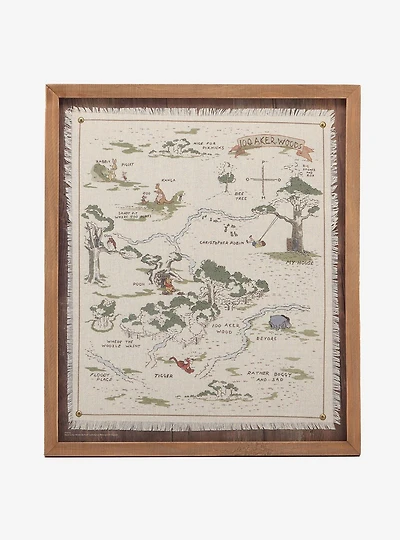 Disney Winnie The Pooh Hundred Acre Wood Map Framed Wood Wall Decor
