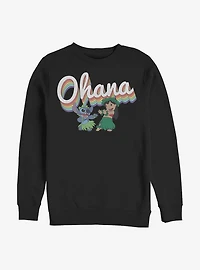 Disney Lilo And Stitch Rainbow Ohana Sweatshirt