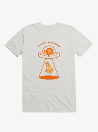A Lion Spaceship White T-Shirt