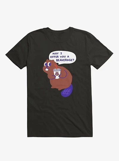 Beaver Offers A Beverage Black T-Shirt