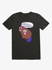 Beaver Offers A Beverage Black T-Shirt