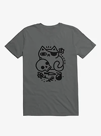 Badass Cat Asphalt Grey T-Shirt