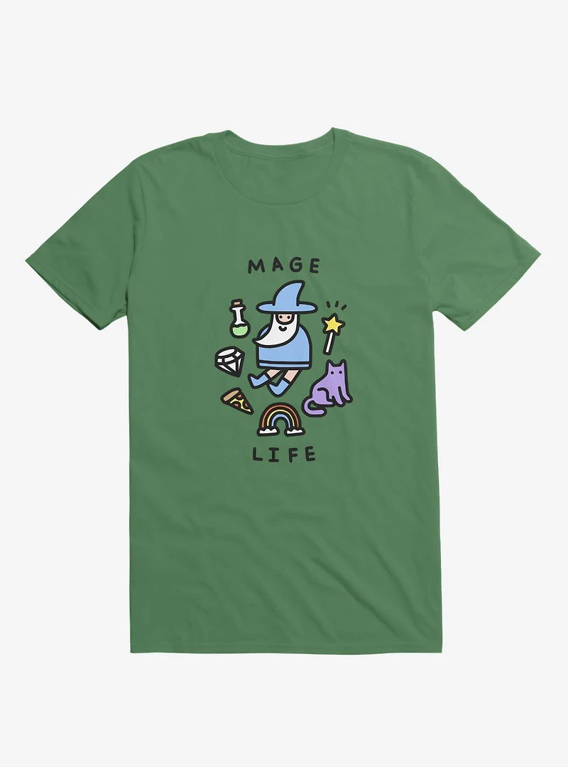 Mage Life Wizard Kelly Green T-Shirt