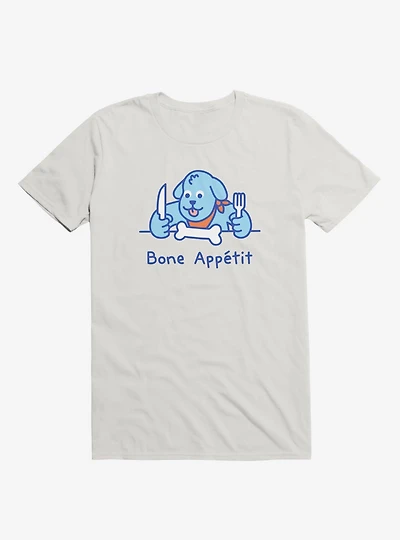 Bone Appetit Dog White T-Shirt