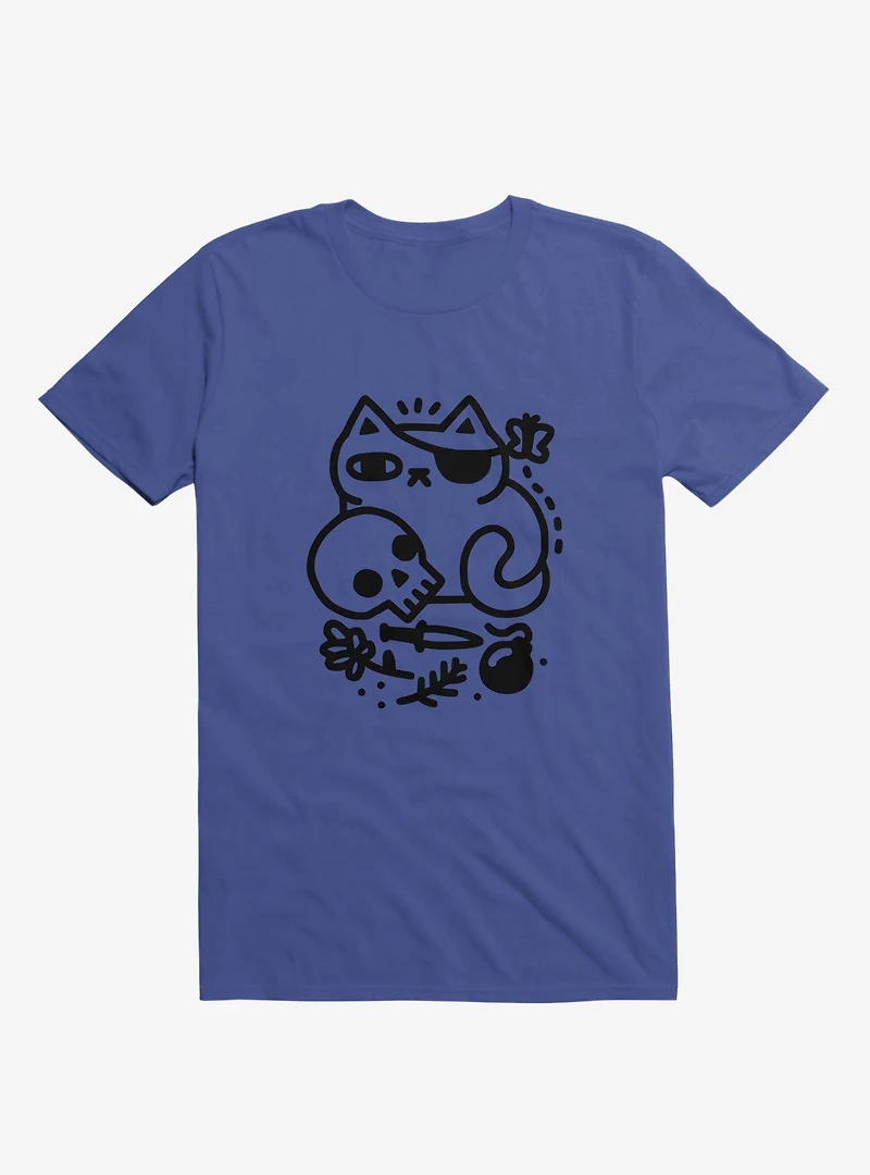 Badass Cat Royal Blue T-Shirt