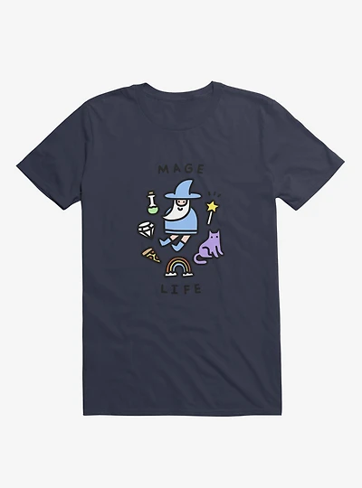Mage Life Wizard Navy Blue T-Shirt