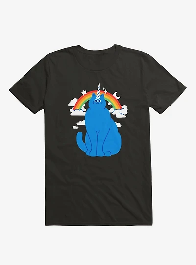 Unicorn Cat Black T-Shirt