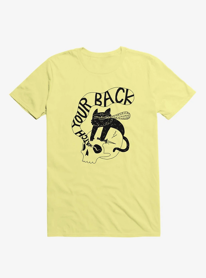 Watch Your Back Cat Yellow T-Shirt
