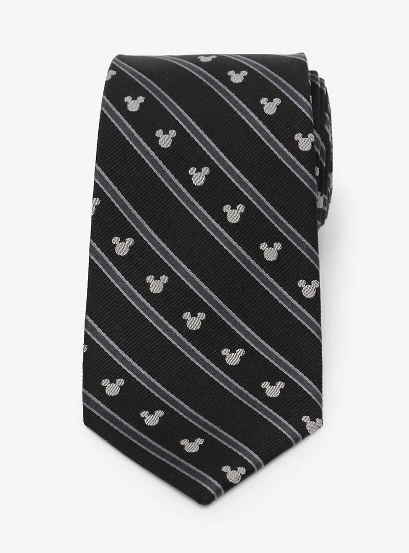 Disney Mickey Mouse Stripe Black Tie