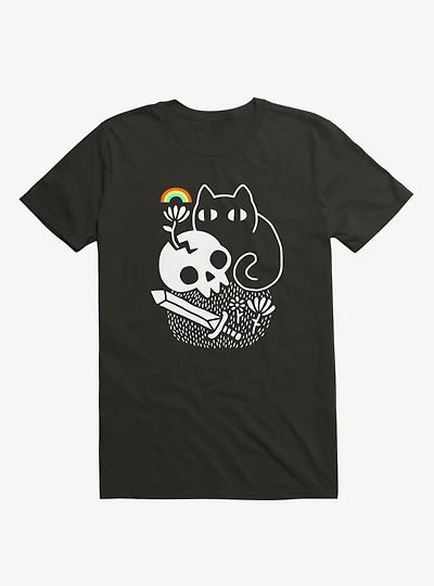 Cat And Stuff Black T-Shirt