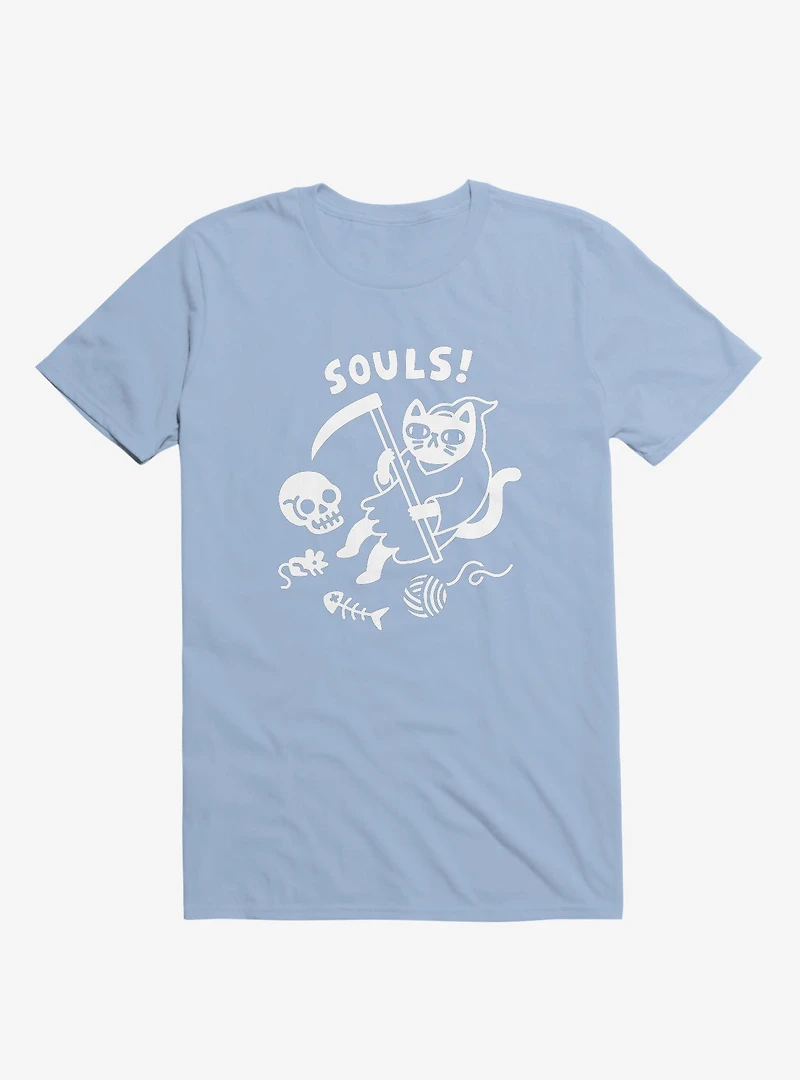 Death Cat Light Blue T-Shirt