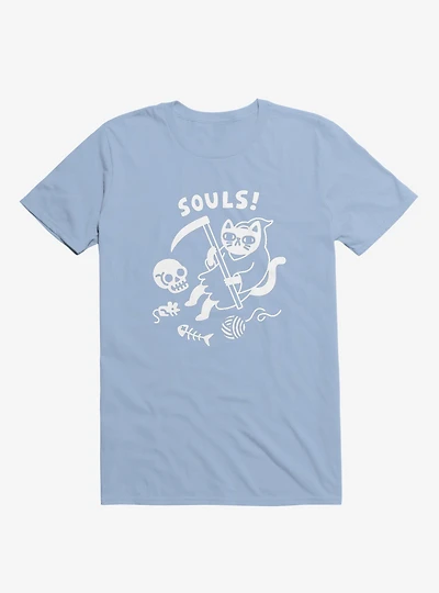 Death Cat Light Blue T-Shirt