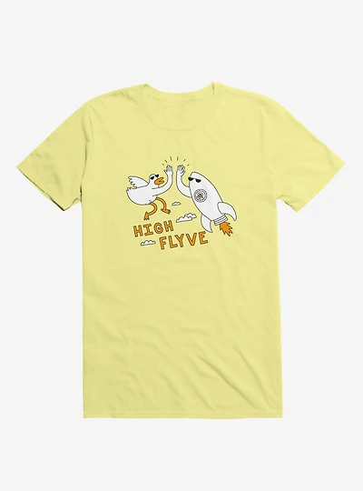 High Flyve Rocket And Bird Yellow T-Shirt