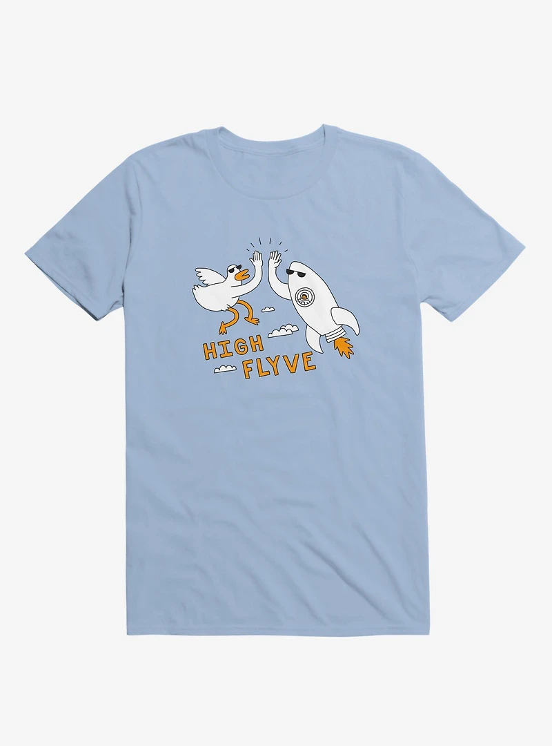 High Flyve Rocket And Bird Light Blue T-Shirt