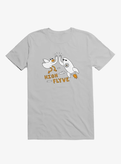 High Flyve Rocket And Bird Silver T-Shirt