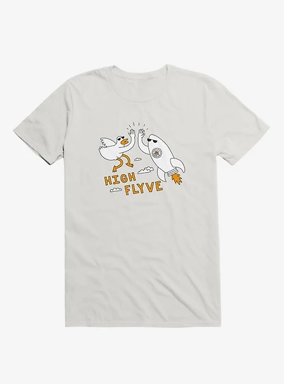 High Flyve Rocket And Bird White T-Shirt