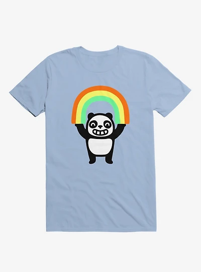 Panda Found A Rainbow Light Blue T-Shirt