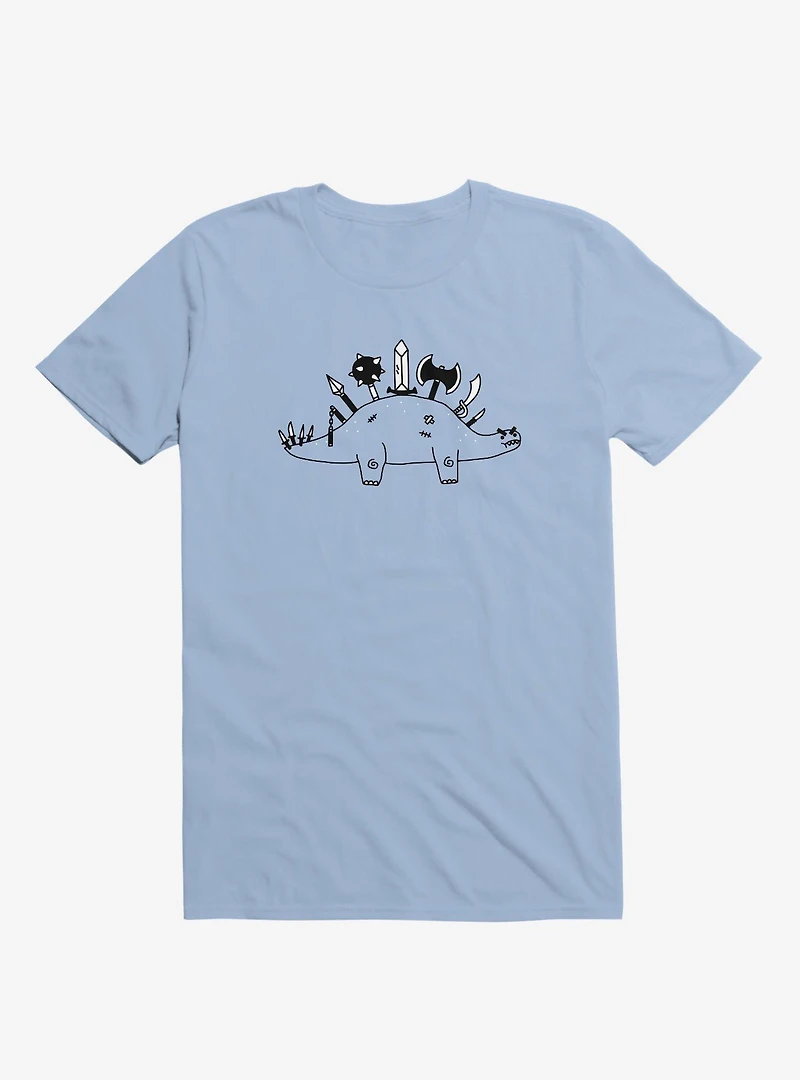 The Best Defense Is A Good Offense Dinosaur Light Blue T-Shirt