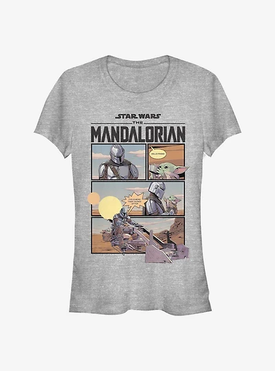 Star Wars The Mandalorian Mando And Child Comic Girls T-Shirt
