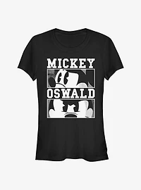 Disney Epic Mickey Character Lockups B&W Girls T-Shirt