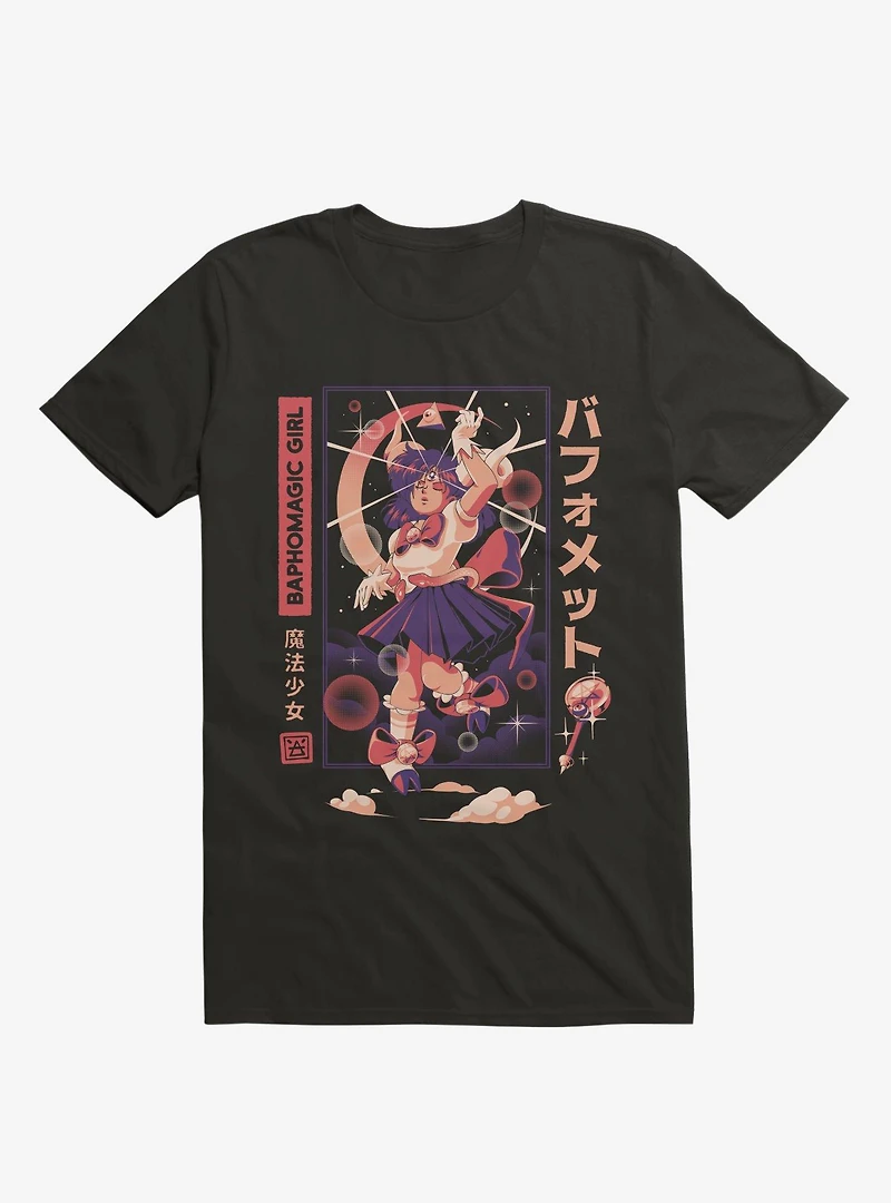 Baphomagic Kawaii Girl Black T-Shirt
