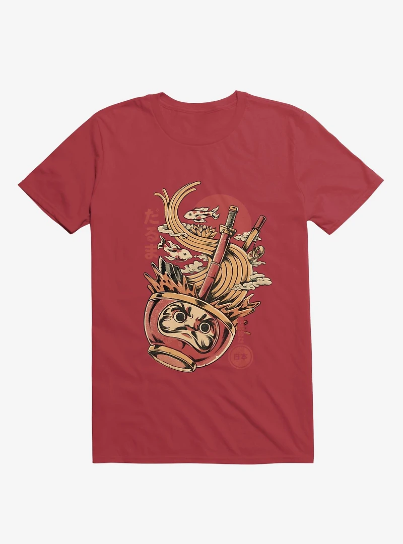 Daruma's Ramen Face Red T-Shirt