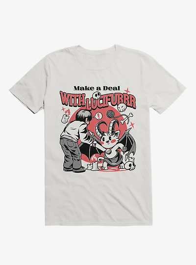 Make A Deal With Lucifurrr White T-Shirt
