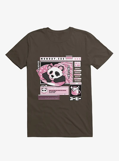 Monday Exe Sleeping Panda Brown T-Shirt
