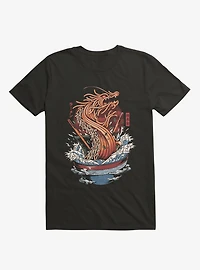 Ramen Noodle Dragon Black T-Shirt