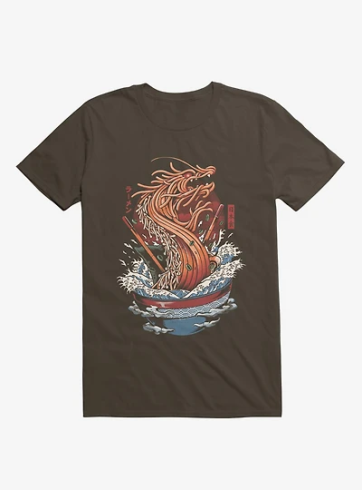 Ramen Noodle Dragon Brown T-Shirt