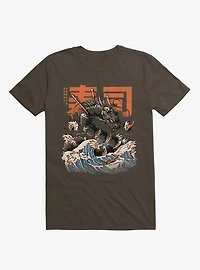 The Black Sushi Dragon Attack Brown T-Shirt